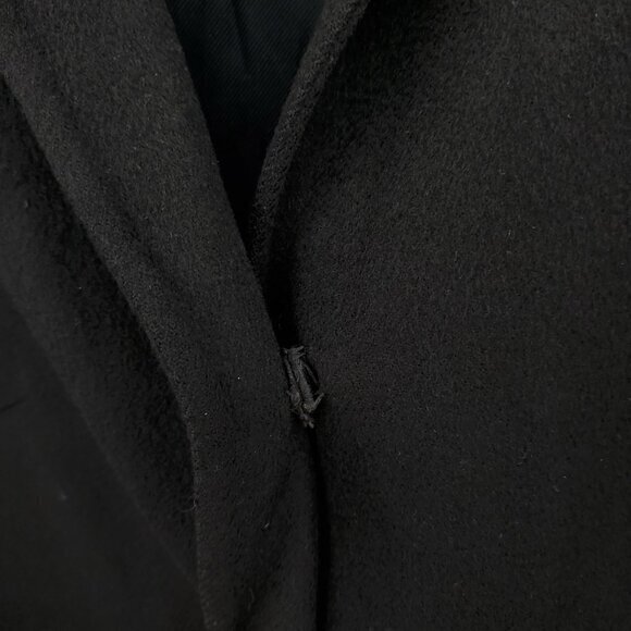 Marlowe 100% Cashmere Gathered Sleeve Minimal Peacoat 10 US/44 IT Black - Picture 10 of 15